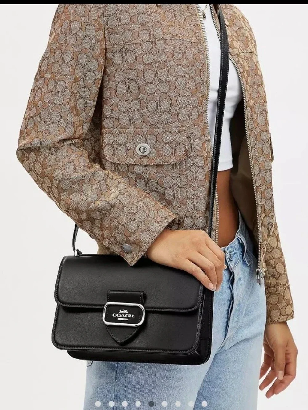 Coach - Large Morgan Square Crossbody - Black / Silver